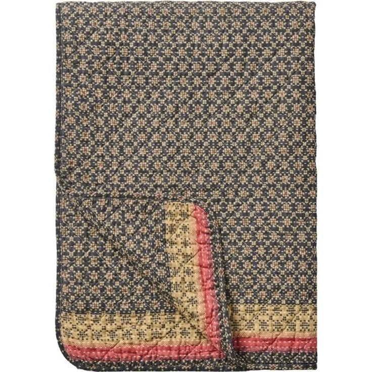 Ib Laursen - Decke Quilt Tagesdecke Überwurf 180x130cm Blau Rosa Muster 07922-39 – Bild 4