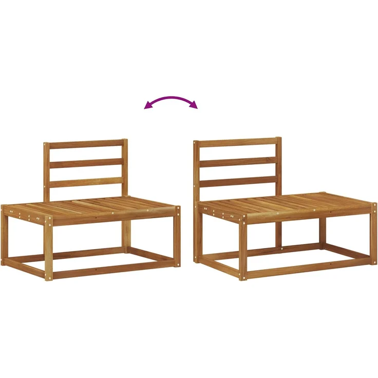 vidaXL Outdoor-Sofagarnitur 2 stk. 2-Sitzer Natur Massivholz Akazie 3366937 – Bild 7