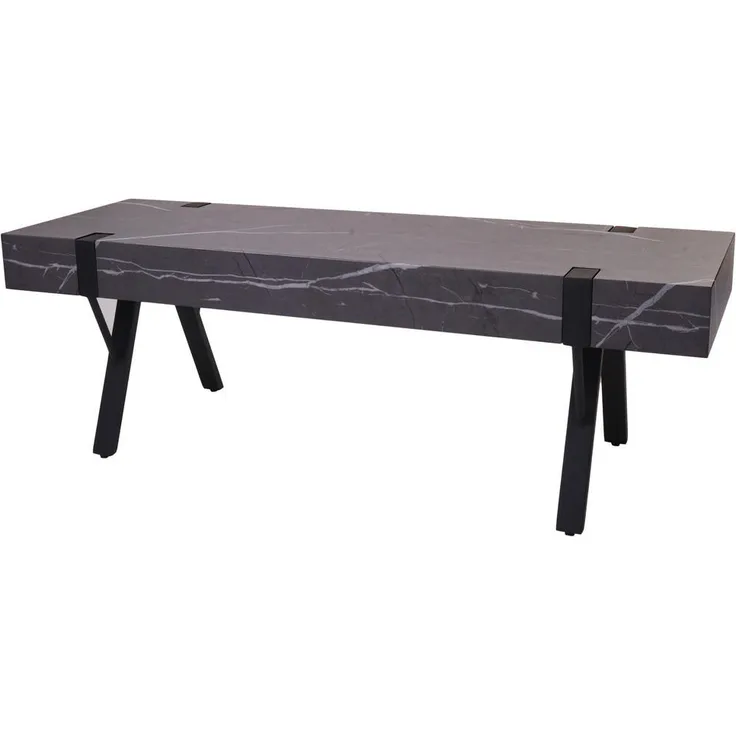 MCW TV-Rack Hwc-L54, Grau, Holz, 120x42x40 cm, pflegeleichte Oberfläche, stabile Eisenfüße, höhenverstellbare Fußbodenschoner