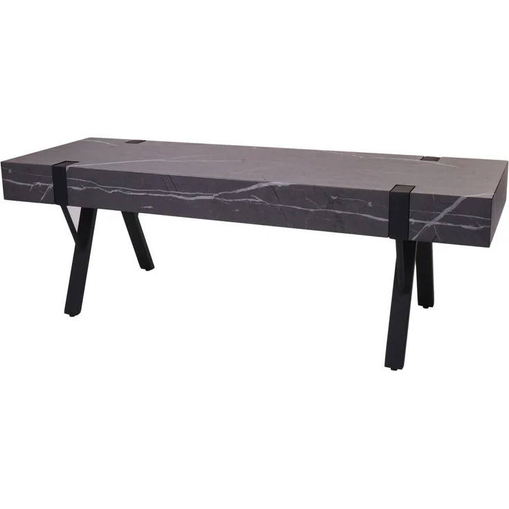MCW TV-Rack Hwc-L54, Grau, Holz, 120x42x40 cm, pflegeleichte Oberfläche, stabile Eisenfüße, höhenverstellbare Fußbodenschoner