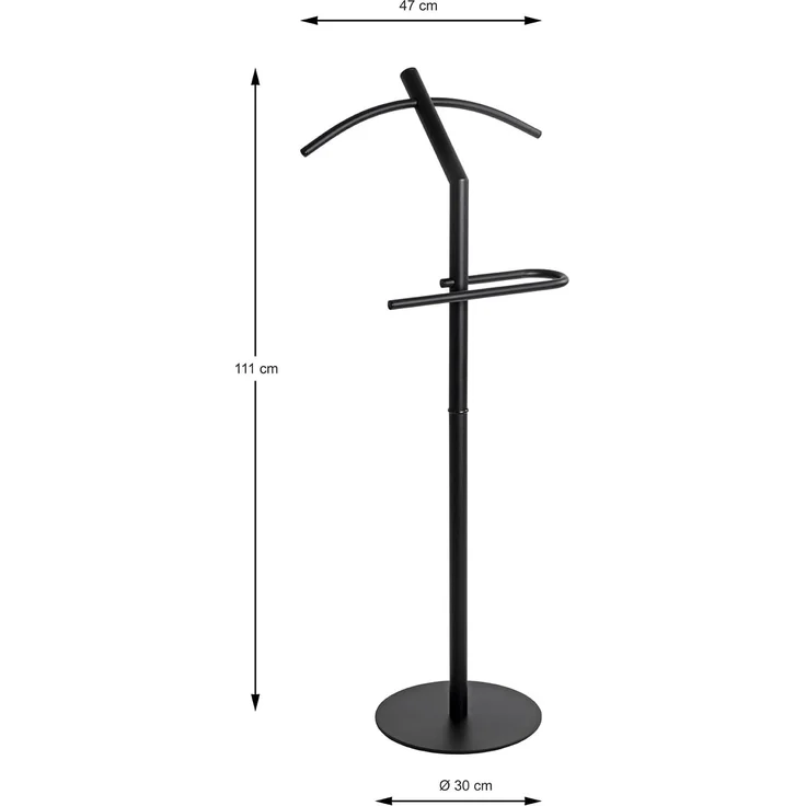 HAKU Möbel Herrendiener, schwarz, Metall - Maße: B 47 x H 111 x T 30 cm, Style: Modern – Bild 4