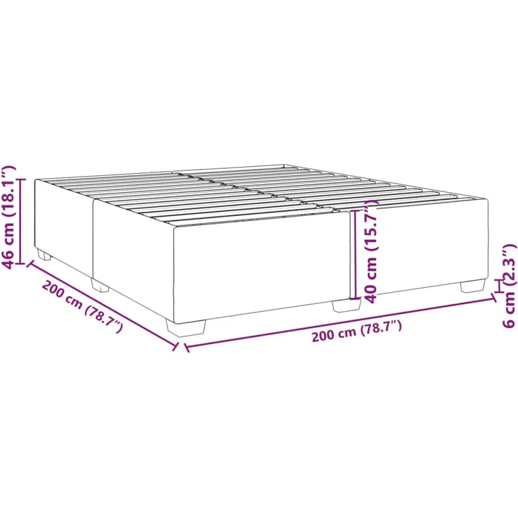 vidaXL Bettgestell ohne Matratze Dunkelbraun 200x200 cm Stoff 3284502 – Bild 8