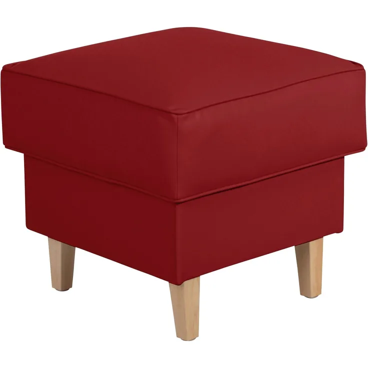 Hocker Karlen Bezug Kunstleder Buche natur / chili 22096