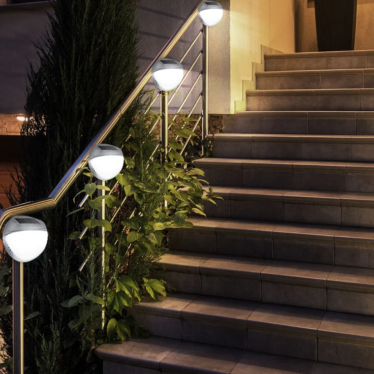 10er Set LED Zaun Solarleuchten, Durchmesser 11 cm – Bild 6