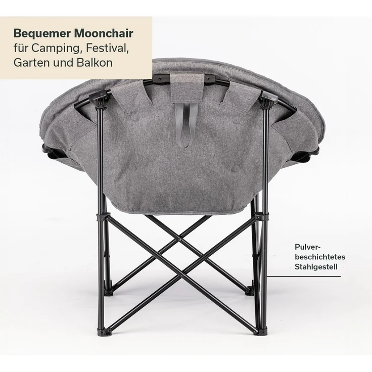 Skandika Campingstuhl Moonchair Kupari, Faltsessel, Gartenstuhl, Klappstuhl bis 150 kg, weich gepolstert, Tragetasche, Große Sitzfläche, bequem, Outdoor – Bild 6