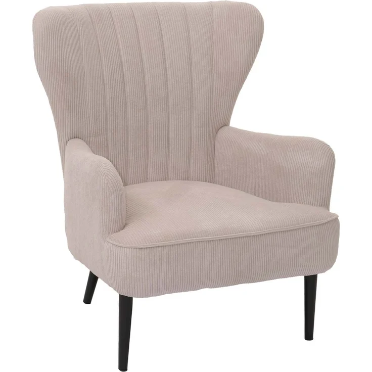 Lounge-Sessel HWC-K37, Cocktail-/Ohrensessel Polsterstuhl Retro Vintage Stoff Cord (290g/m²) ~ beige – Bild 5