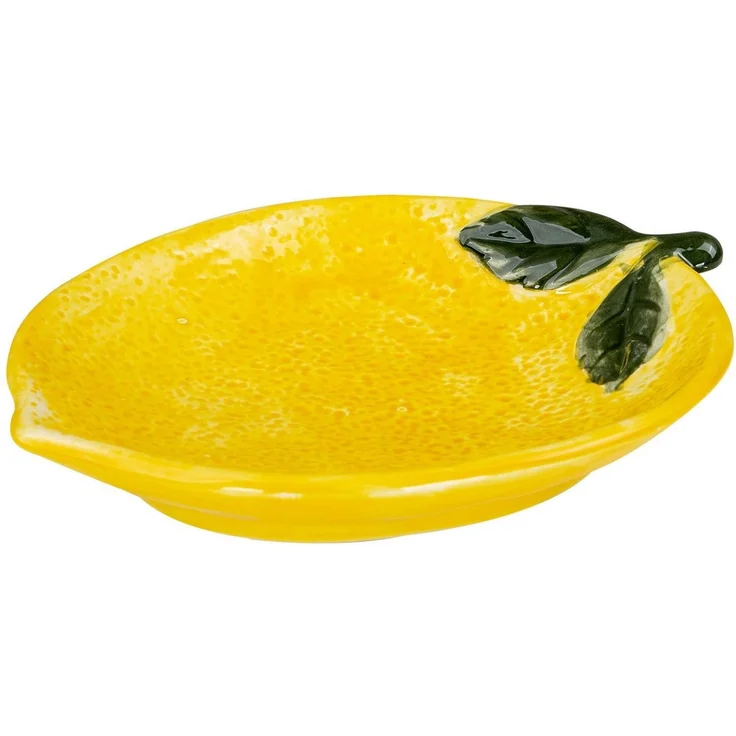Levandeo® Dekoteller, Teller Zitrone Keramik 21cm ZItronenschale Sommer Obst Dekoschale – Bild 5