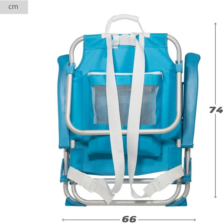 AKTIVE 2er-Pack Multipositions-Klappstühle für Strand, Garten, Terrasse oder Camping, 5 Positionen, 49 x 58 x 80 cm, Sitzhöhe 27 cm, Kippschutz, Tragkraft 100 kg, Mit Tragegriffen (85469) – Bild 5