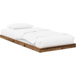 vidaXL Bodenbettrahmen, Altholz Braun, 96,5x200 cm