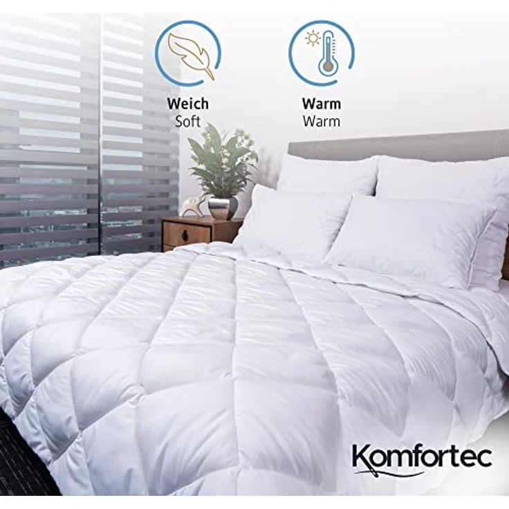 Komfortec Kunstfaserbettdecke,Bettdecken für Sommer und Winter, Ganzjahresdecke, Füllung: Polyester, Bezug: Mikrofaser, 135x200 cm, 155x220 cm und weiteren Größen, allergiker geeignet – Bild 9