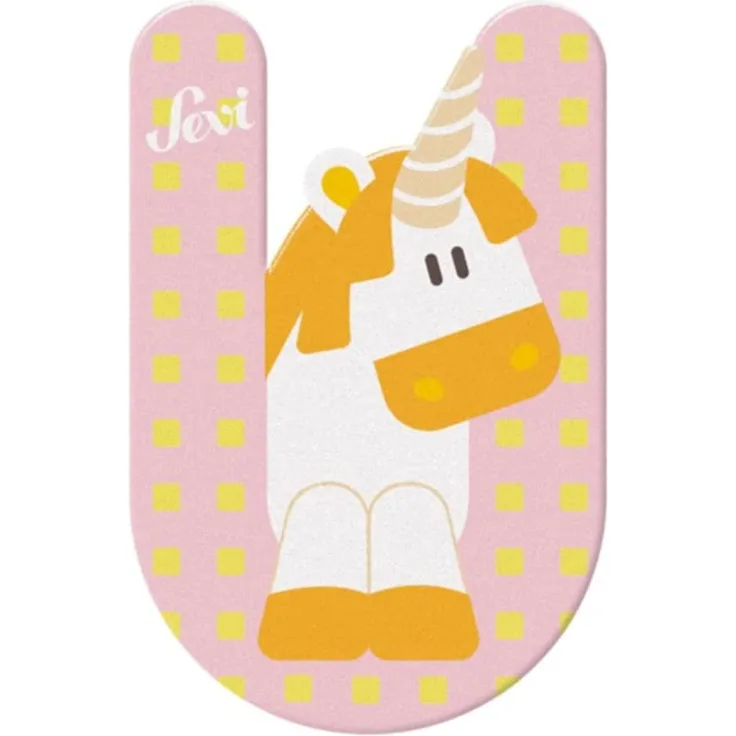 Sevi Holzbuchstabe Buchstabe U Unicorn/ Einhorn - 1 Holzbuchstabe, zufällige Auswahl, keine Vorauswahl möglich