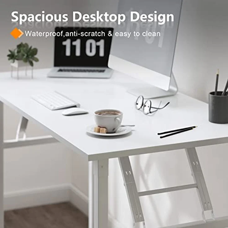 SogesHome Klapptisch Computertisch 100 x 60 x 75 cm PC Tisch Schreibtisch Bürotisch Büroarbeitsplatz für Home Office Verwendung Schreibtisch Esstisch Konferenztisch – Bild 4