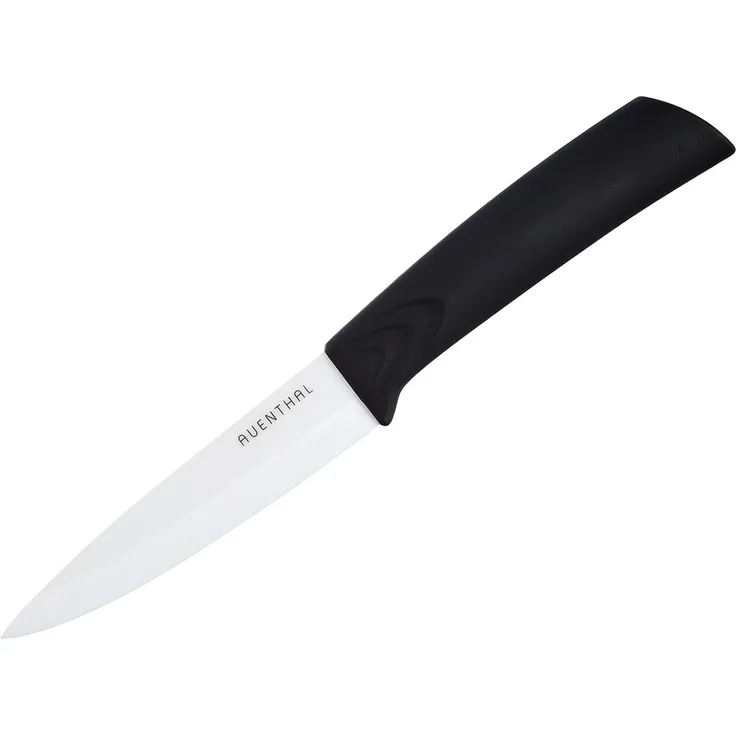 Amefa AUENTHAL Keramikmesser, 10 cm Klingenlänge, weiße Klinge aus Keramik, extrem scharf, ergonomischer Griff schwarz, inklusive Klingenschutz, Schälmesser Küchenmesser