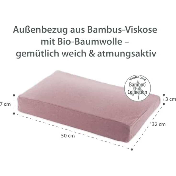 Theraline Kinderkopfkissen inkl. Melange Rosenholz Bamboo Mikroperlen – Bild 3