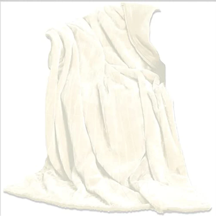 Wohndecke Alaska Kuscheldecke Sofa Felloptik Pelzimitat XXL 200x240cm natur, CelinaTex, allergikergeeignet,bügelfrei,flauschig,kuschelweich,mollig warm – Bild 4