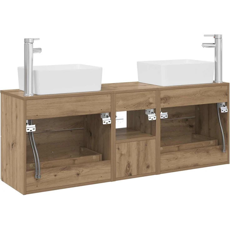 vidaXL Badezimmerschrank-Set 3 stk. Artisan-Eiche 136 x 35 x 80 cm 3405858 – Bild 8