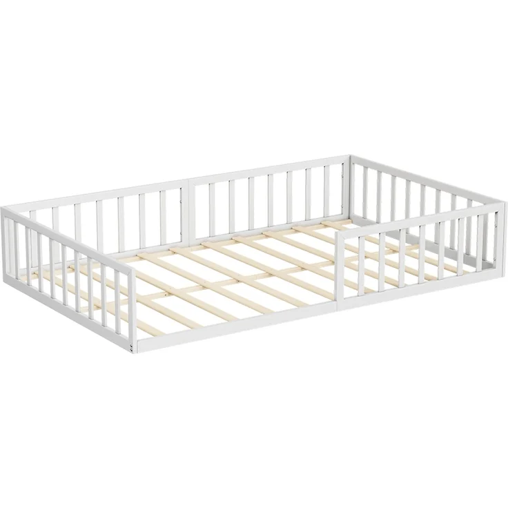Bodenbett aus Metall Minno Weiß 205 x 125 cm ohne Matratze Vitalispa – Bild 1