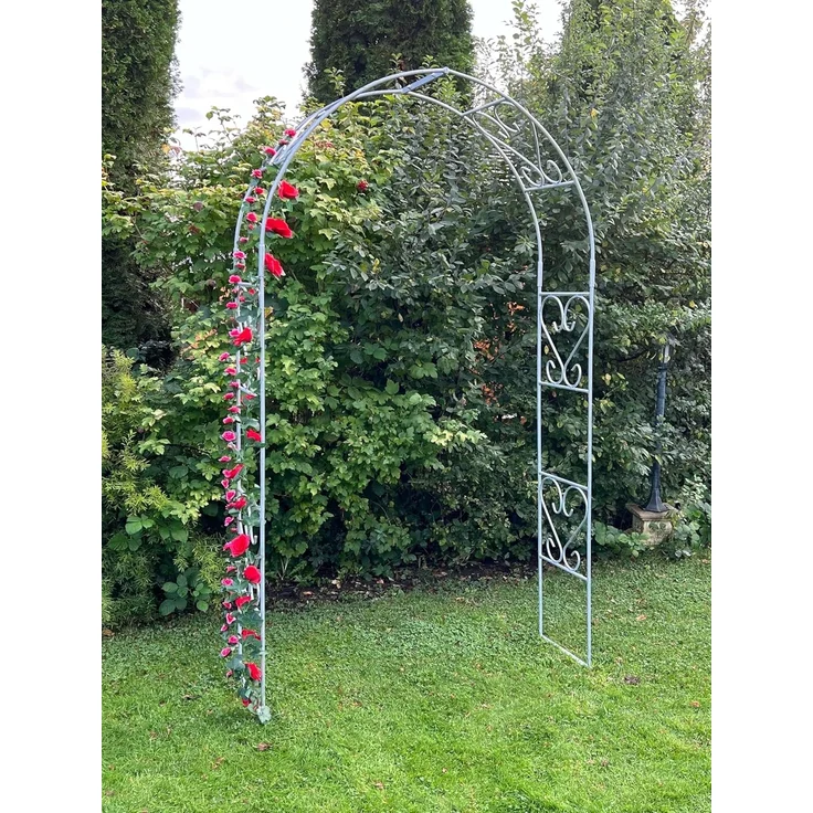 DanDiBo Rosenbogen Metall Verzinkt Massiv 120 cm Torbogen 96521 Wetterfest Rundbogen Volleisen Rankhilfe Gartenbogen Feuerverzinkt – Bild 5