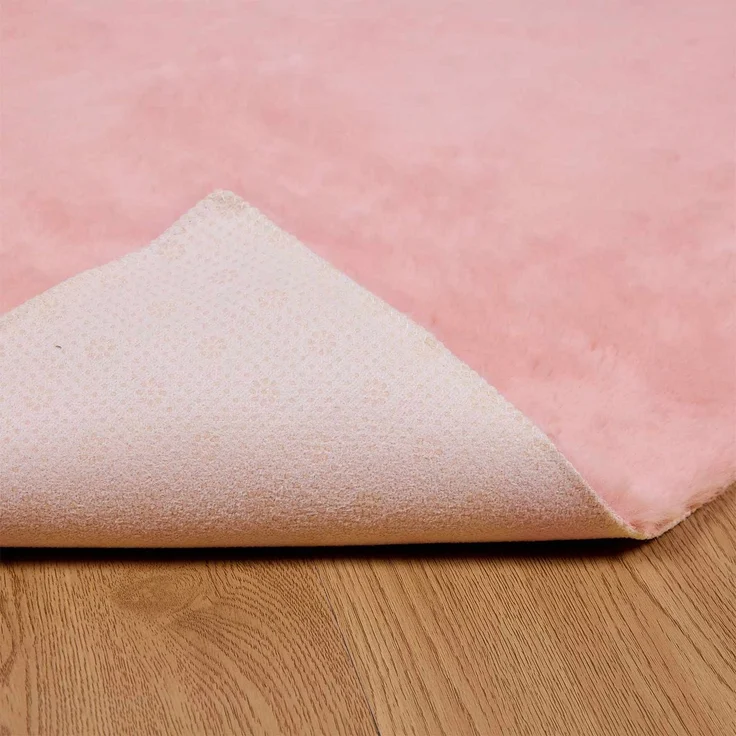 vidaXL Rutschfester Kunstfellteppich Olite Rosa 120 x 120 cm Polyester 42021707 – Bild 7