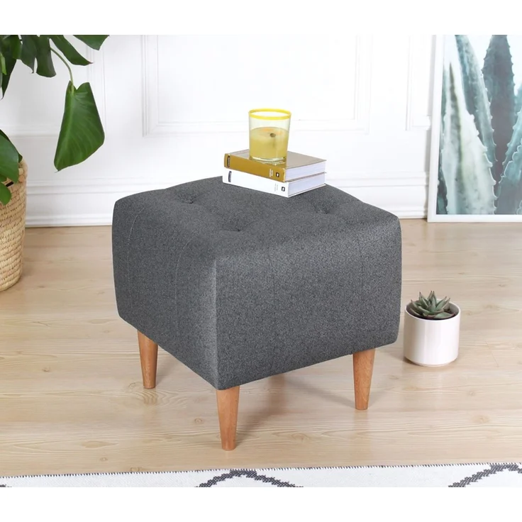 Hanah Home 'Tomp - Grey' Pouffe, Grau, 43 x 43 x 43 cm – Bild 2