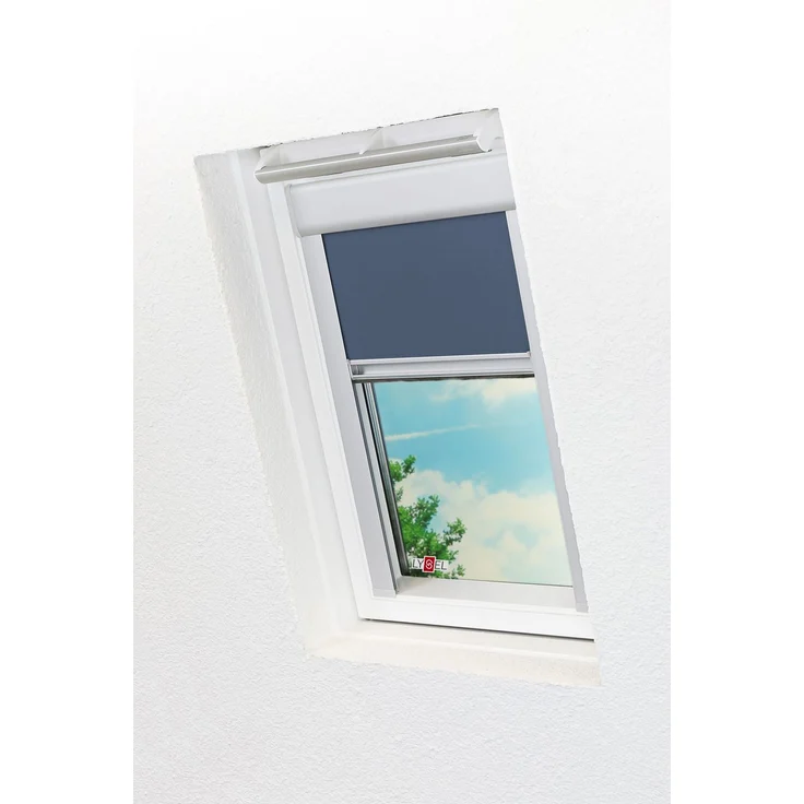 Lysel - Qualitätsdachfensterrollo abdunkelnd dunkelblau Rollo geeignet für Velux Dachfenster UK08, SK08, SK09, SK10, SK11, SK12, SK13, (B x H) 117.30cm * 121.50cm in blau/dunkelblau – Bild 4