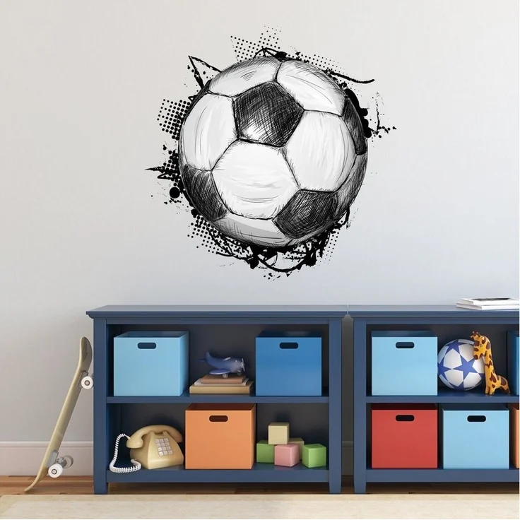 nikima Wandtattoo 109 Wandtattoo Fussball Soccer - 300 x 300 mm (PVC-Folie) – Bild 2