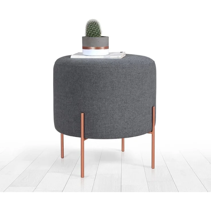 Hanah Home 'Copper 47 - Dark Grey' Pouffe, Dunkelgrau, 40 x 42 x 40 cm – Bild 2