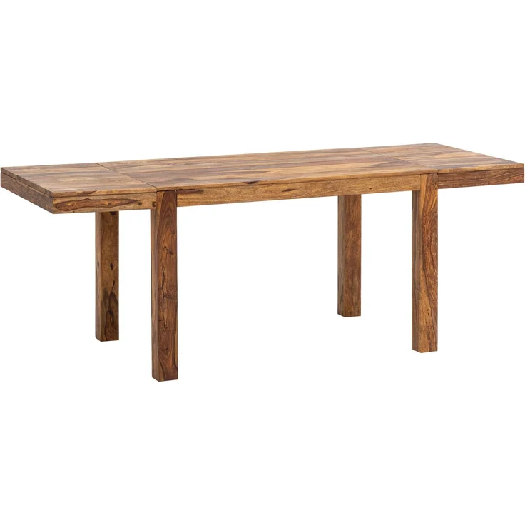 Esszimmertisch Sheesham Massivholz 120-200cm verlängerbar Rechteckig Schlicht – Bild 1