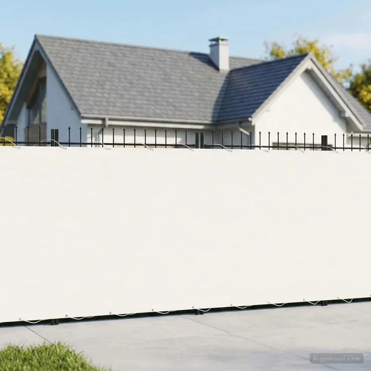 vidaXL Balkon-Sichtschutz 1,8 x 25 m Stoff mit PU-Beschichtung Weiß 42036795 – Bild 1