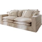 Big-Sofa Noelia Elfenbeinfarben 240x145 cm mit Kissen Hussensofa Sofa Couch