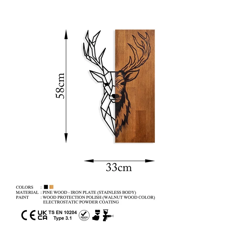 Wallity Wanddekoobjekt 100% WOODEN (Thickness: 3 cm) / METAL (Thickness: 1,5 mm), 33 x 58 cm – Bild 7
