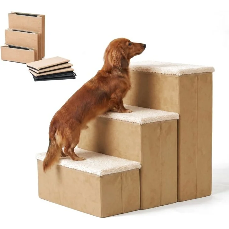 Relaxdays Faltbare Hundetreppe mit Stauraum – Bild 1