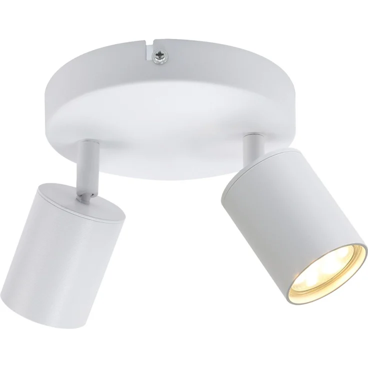 ZMH Deckenstrahler 2 Flammig Deckenleuchte Wohnzimmer: Modern Deckenlampe GU10 Strahler Rund Weiß Küchenlampe Flur Deckenspot Schwenkbar Innen Spot für Schlafzimmer Küche Ohne Leuchtmittel – Bild 1
