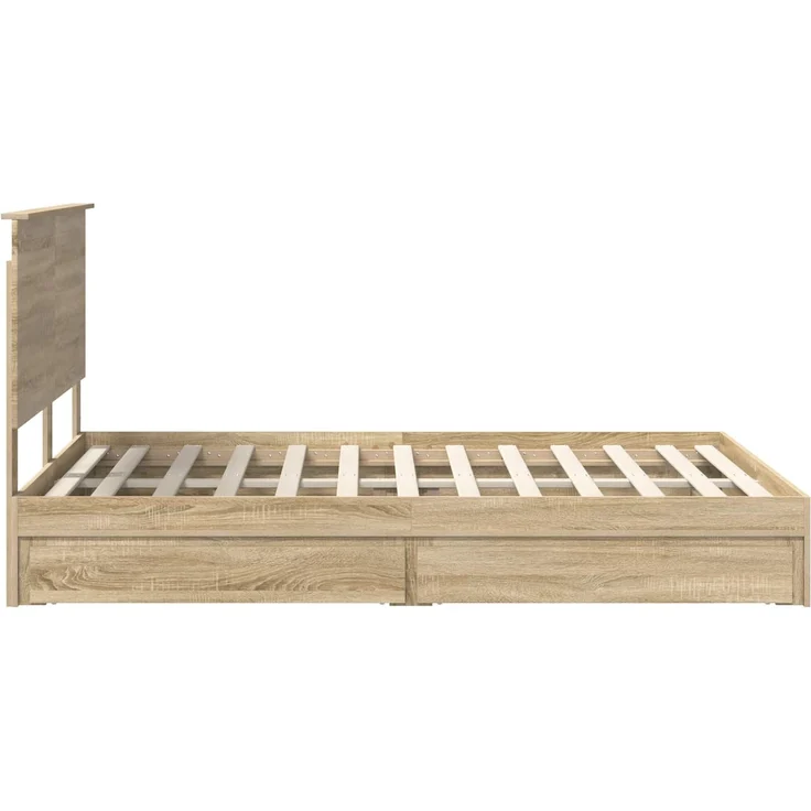 vidaXL Aufbewahrungsbett Sonoma-Eiche 135 x 190 cm Holzwerkstoff 3411217 – Bild 8