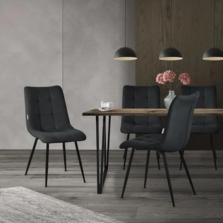 ML-DESIGN Stuhl Esszimmerstühle mit Rückenlehne moderne Design Lounge Küchenstühle (6 St), Polsterstuhl Esstischstühle 6er Set Küchenstuhl Polyester bis 120kg – Bild 3