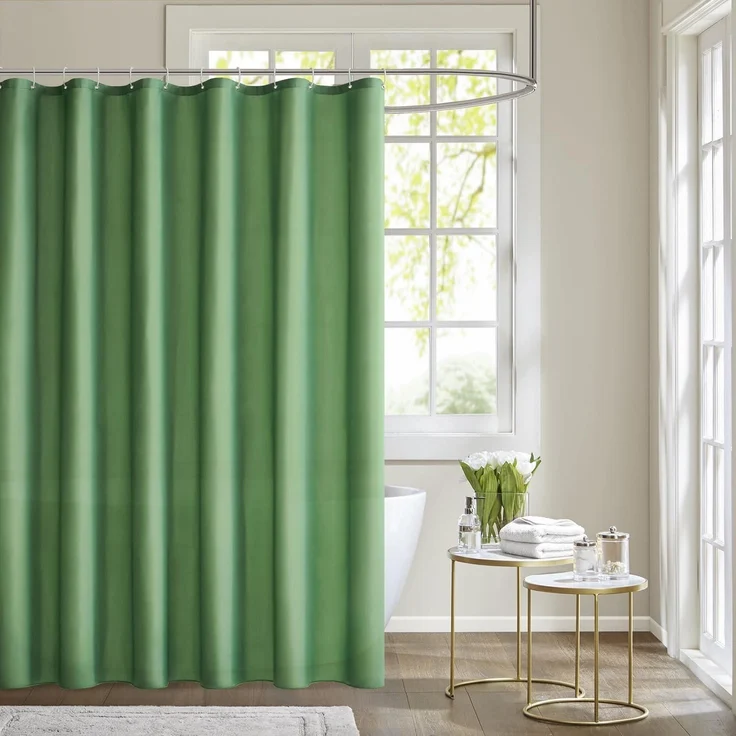 MIULEE Duschvorhang 180x200cm Grün Wasserdicht Badvorhang Schnelltrocknend – Bild 2