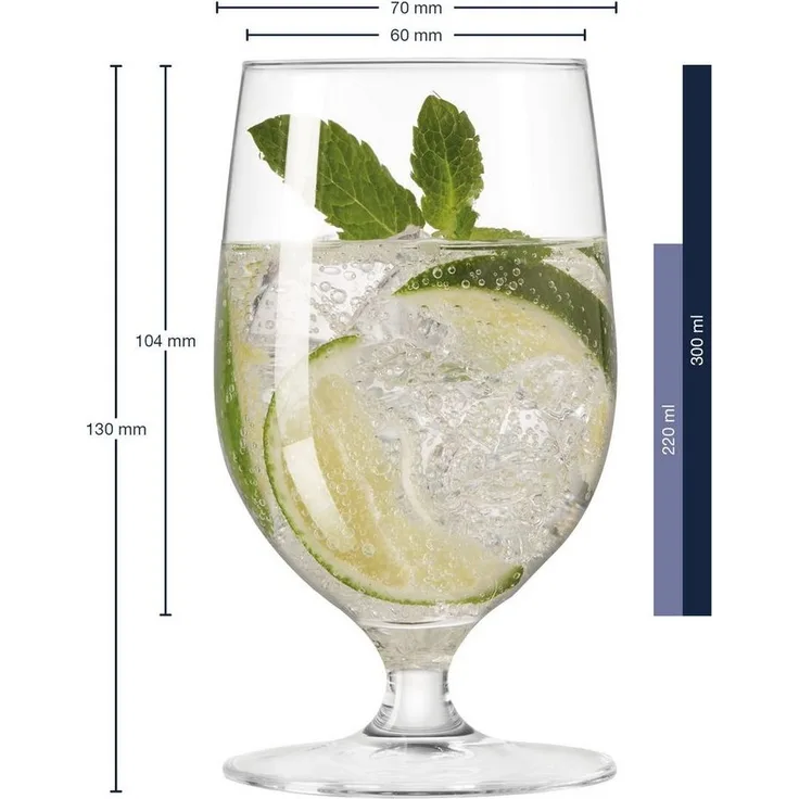 Leonardo Ciao+ Wasserglas 6er Set, Trinkglas, Saftglas, Glas, Extrem Stoßfest, 310 ml, 19839