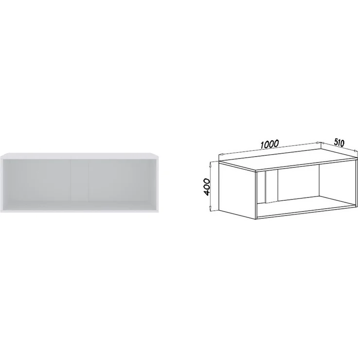 Marmex Möbel Tres Set-U/N (B) Hohes offenes Schranksystem, geräumige Einbauschränke, Eckkleiderschrank-Sets mit Regalen und Kleiderstangen, laminierte Spanplatte, weiß 221/150x246x51 cm – Bild 6