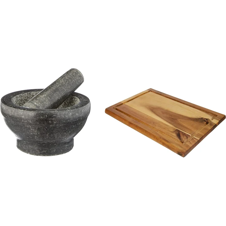 Kesper | Mörser mit Schlegel Starter- Set | Material: Granit/Akazienholz | robust & langlebig | ideal für Küche und Grillsaison – Bild 1