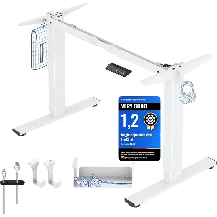 Flexispot EG1 Höhenverstellbarer Schreibtisch Elektrisch höhenverstellbares Tischgestell 2-Fach-Teleskop