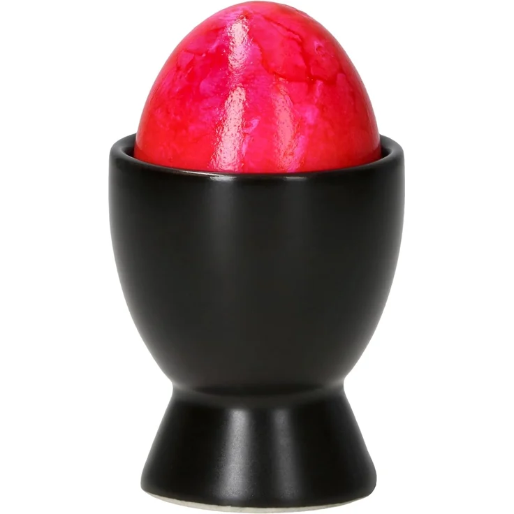 MamboCat Eierbecher 4x Nero Eierbecher schwarz Steingut Frühstück Brunch Buffet – Bild 5