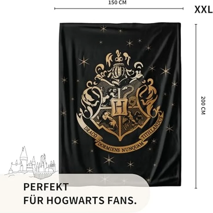 Wohndecke Harry Potter 150x200 cm, weich und kuschelig, Coral Fleece-Decke, MTOnlinehandel, Sofadecke passend zur Bettwäsche, Überwurf für Hogwarts Fans – Bild 3