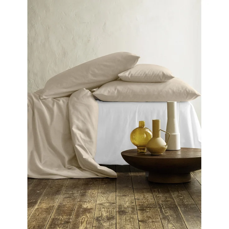 Irisette Mako-Satin uni Bettwäsche Set uni Paris 8000 beige 135x200 cm + 1 x Kissenbezug 80x80 cm – Bild 5