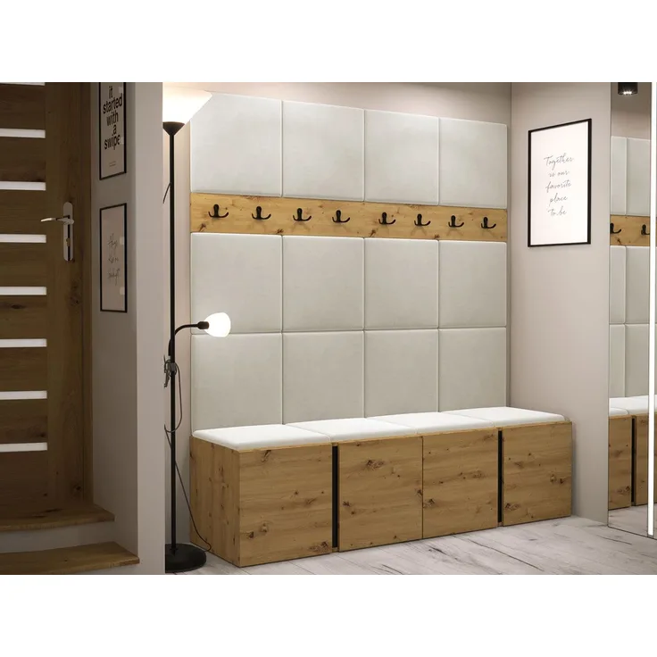 Garderoben-Set Monati V, Artisan Eiche / Artisan Eiche + Schwarz, Farbe: Manila 02