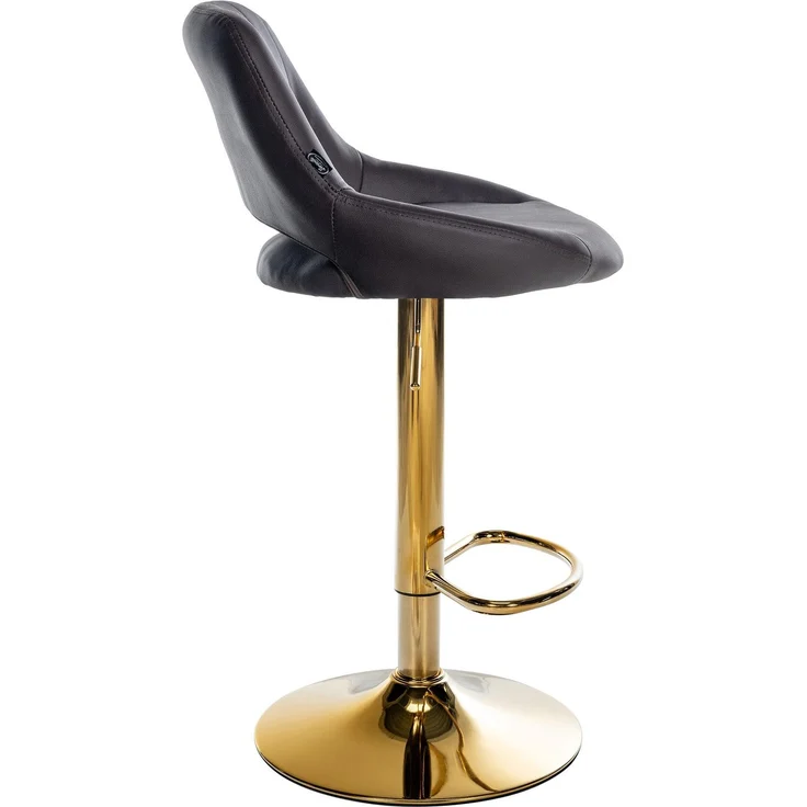 CLP Barhocker Milet Kunstleder höhenverstellbar drehbar mit Rückenlehne,braun gold – Bild 5