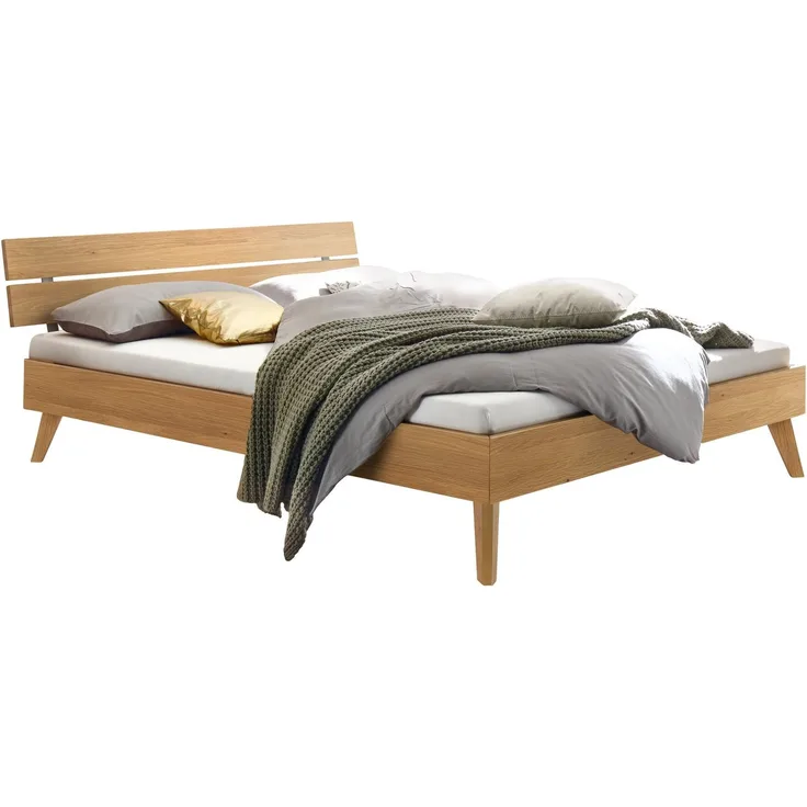 Hasena Massivholzbett Ortona Trento in Eiche bright geölt 140x210 cm, Komforthöhe 25 cm