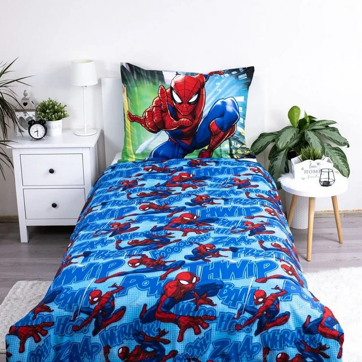 Spiderman Bettwäsche Set Baumwolle Kinderbettwäsche 140x200 + 70x90 cm – Bild 2