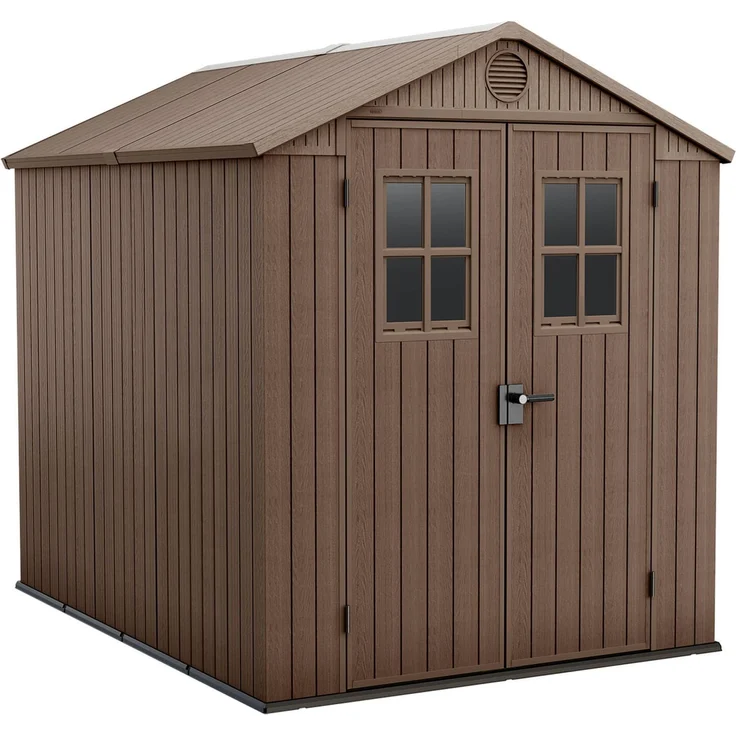 Dmora Gartenhaus Osoyoos, Gartenhütte, Gartenhaus, Werkzeugschuppen, 190x244 h221 cm, Braun – Bild 1