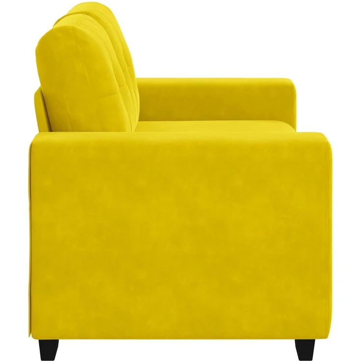 vidaXL | Zweisitzer-Sofa | mit Kissen Gelb Samt 4105116 – Bild 2