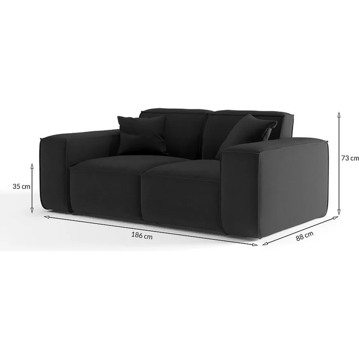 Sofa Designersofa CELES 2-Sitzer in Stoff Opera Velvet Kupferbraun – Bild 3